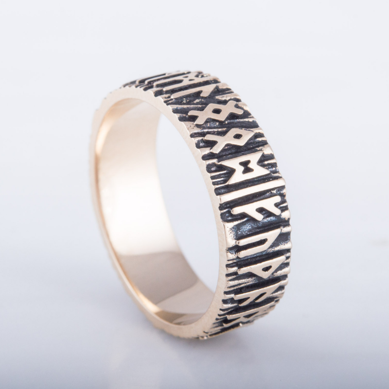 vkngjewelry Bagues Elder Futhark Runes Bronze Ring