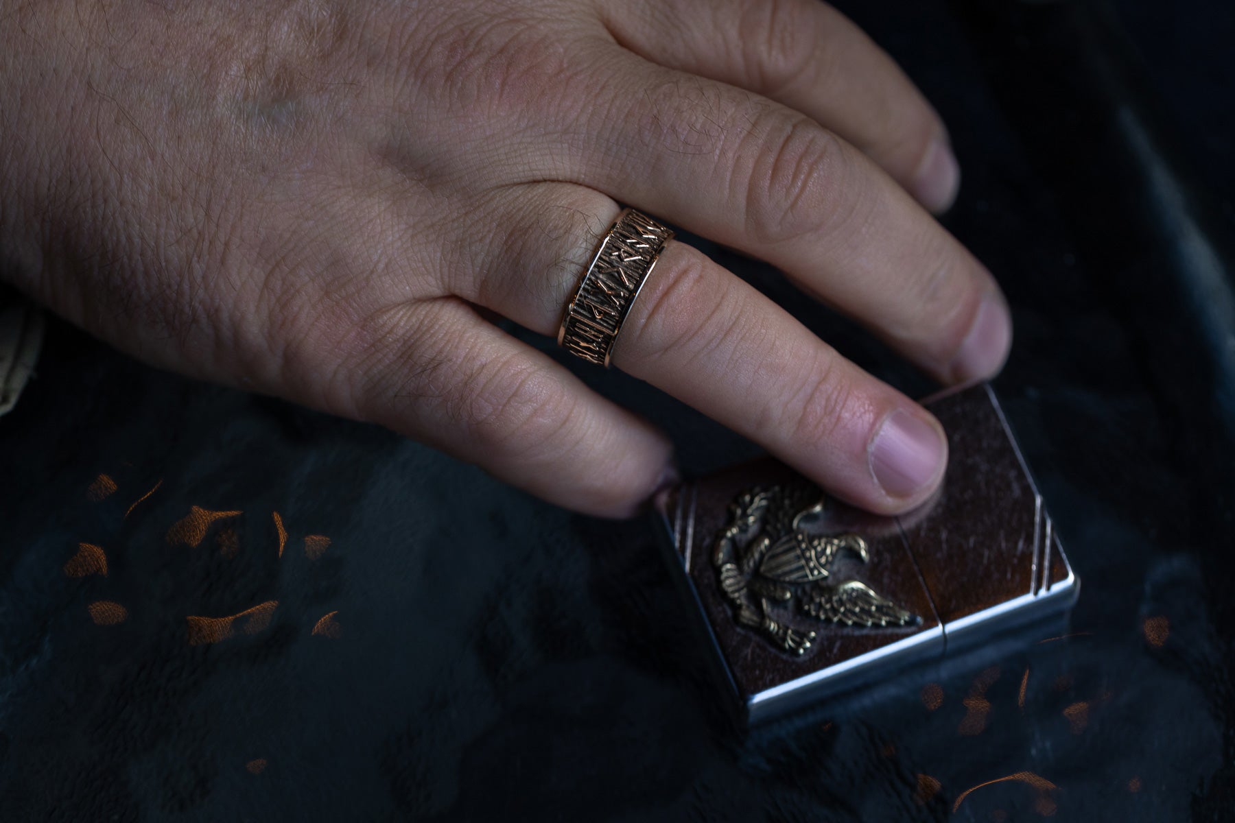 vkngjewelry Ring Handcrafted Brass Elder Futhark Runes Ring