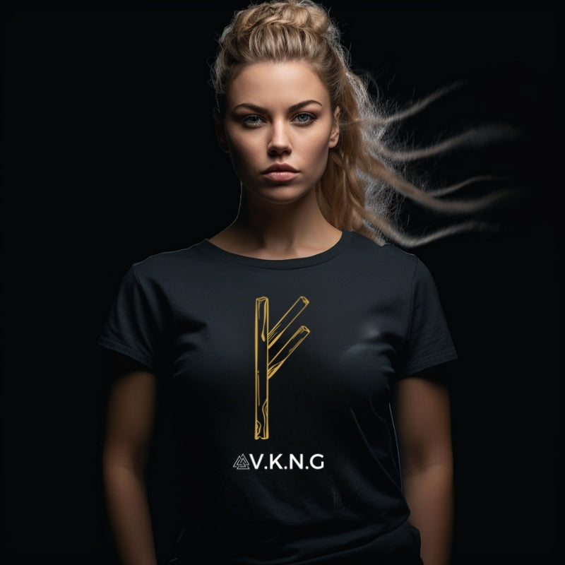 Printify T-Shirt Fehu Rune V.K.N.G™ T-shirt Girly Cut