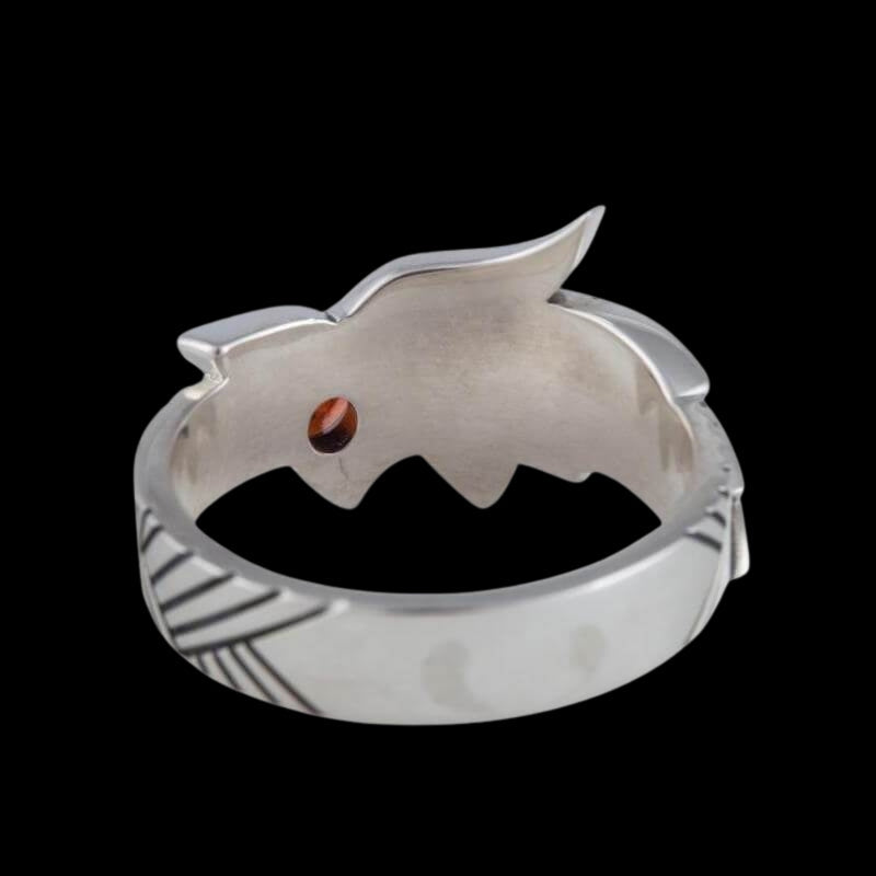 vkngjewelry Bagues Handcrafted Fenrir Ring Gem Sterling Silver Ring