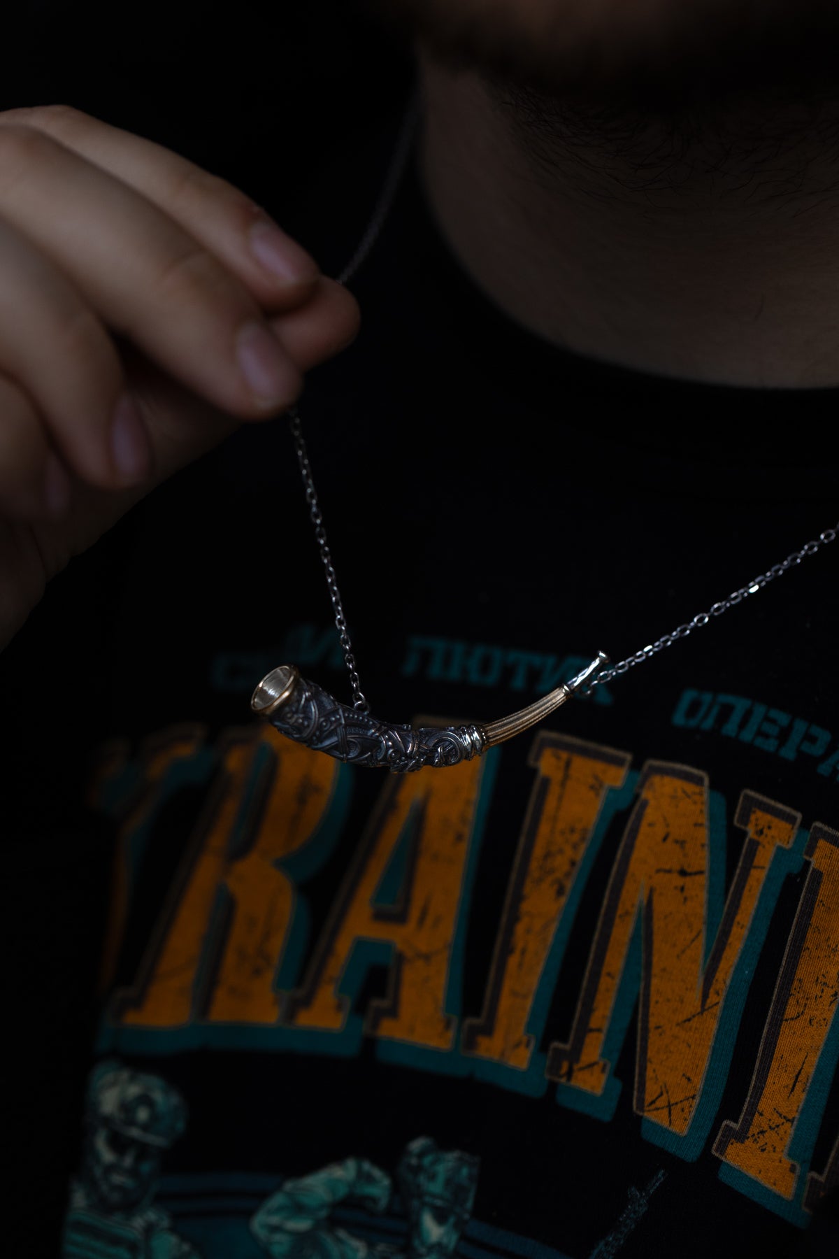 vkngjewelry Pendant Handcrafted Gjallarhorn Necklace Silver Norse Mythic Horn