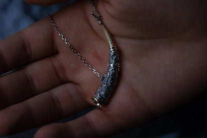 vkngjewelry Pendant Handcrafted Gjallarhorn Necklace Silver Norse Mythic Horn