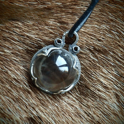 vkngjewelry Pendant Glass Sphere from Gotland  Sterling Silver