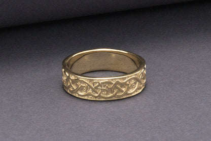 vkngjewelry Ring Handcrafted JÖRMUNGANDR Ornament Ring Gold