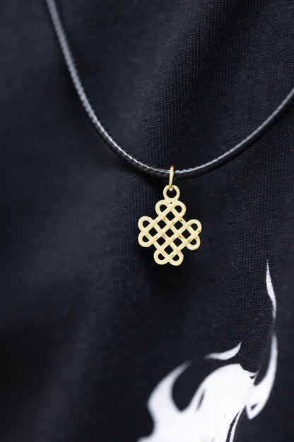 vkngjewelry Pendant Gold Shamrock Pendant With Handmade Celtic Knots