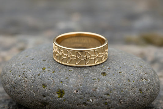 vkngjewelry Ring Golden Braided Knot Ring, Artisan Celtic Jewelry Design