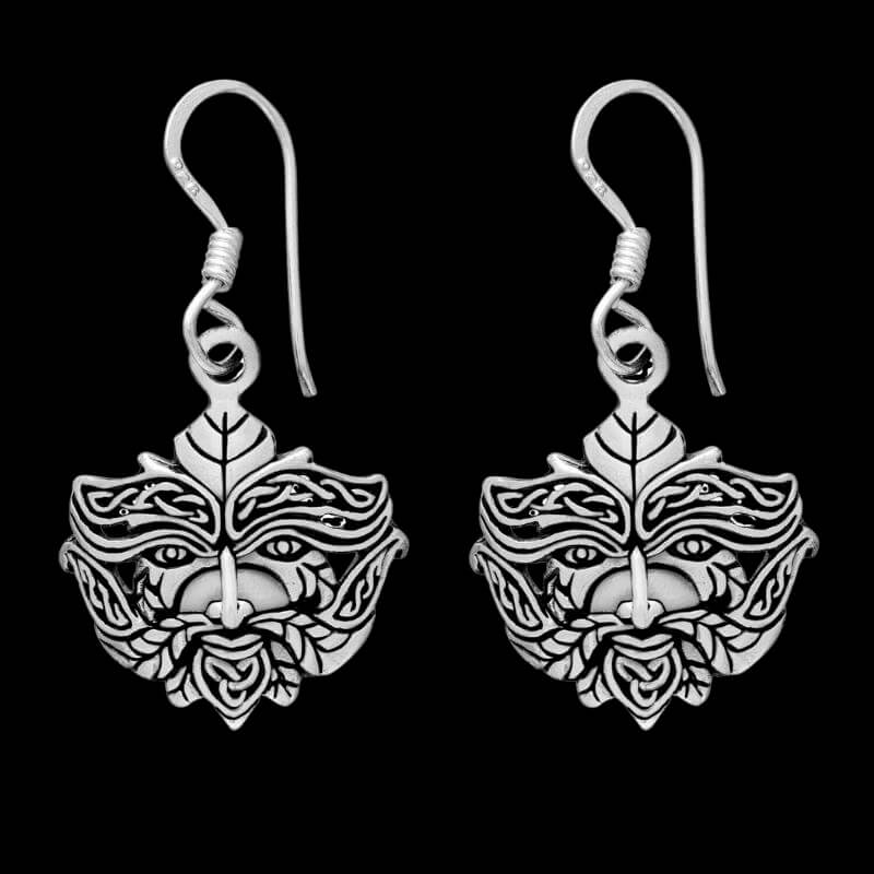 vkngjewelry Earring 925 Sterling Silver Green Forest Man Earrings Set