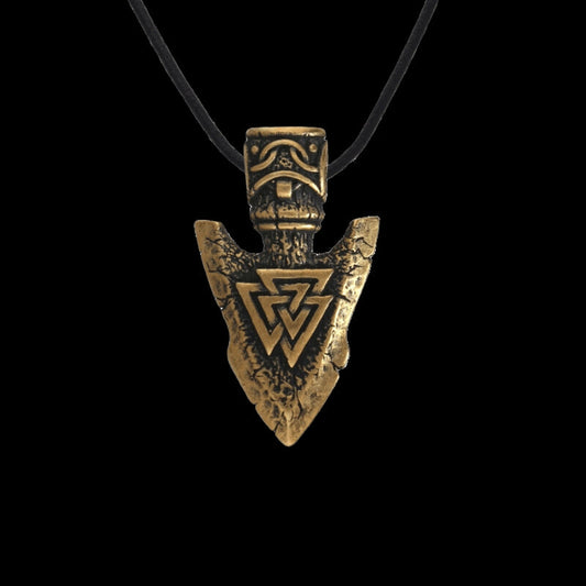 vkngjewelry Pendant Bronze Valknut Odin's Spear Gungnir
