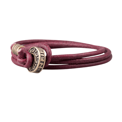 vkngjewelry Bracelet Hail Odin Bronze Bead Leather Bracelet