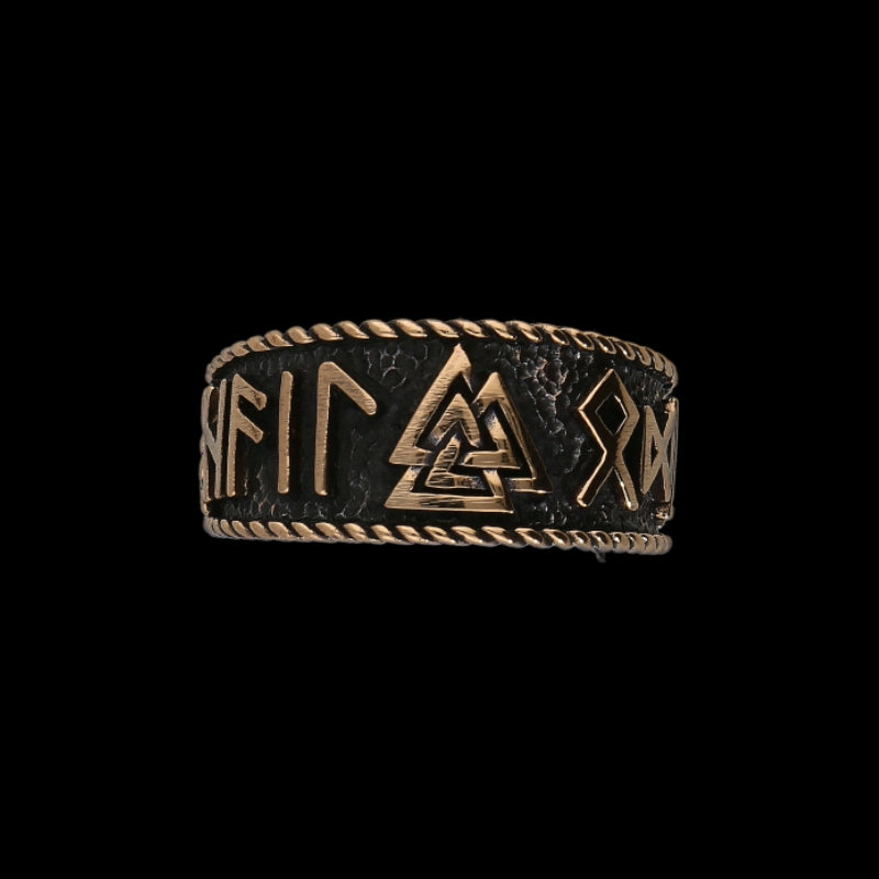 vkngjewelry Bagues Hail Odin Valknut Bronze Ring