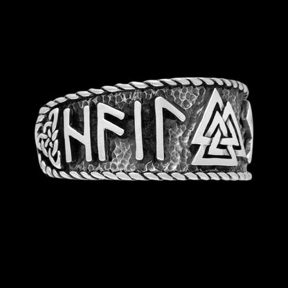vkngjewelry Bagues Hail Odin Valknut Silver Ring