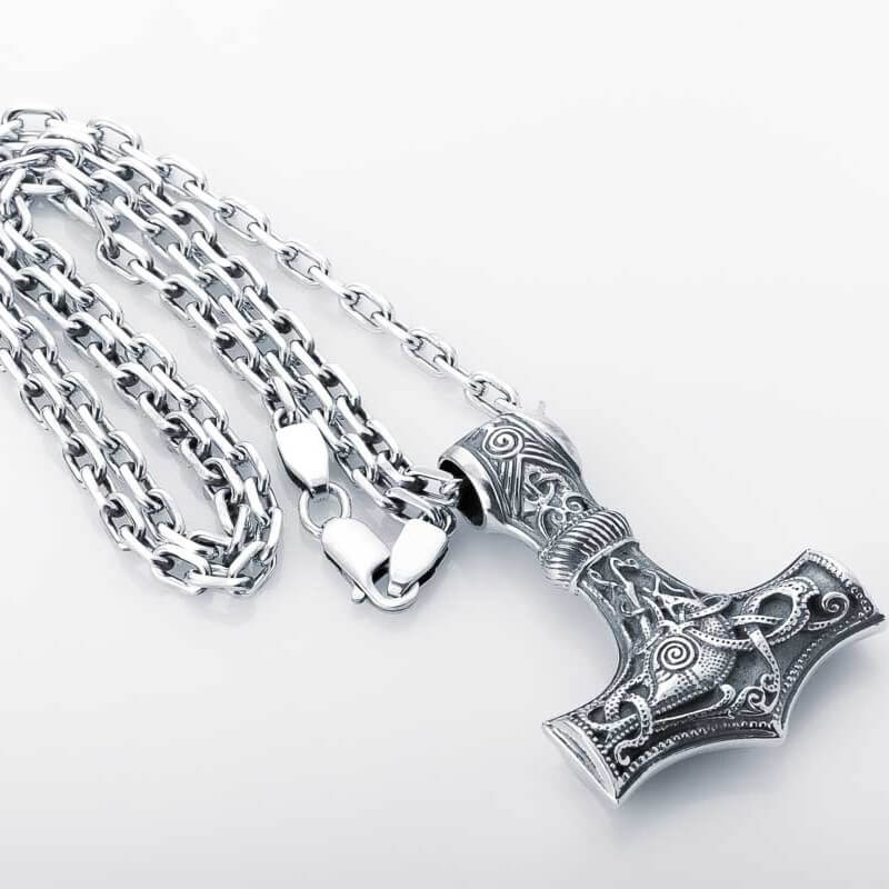 vkngjewelry Pendant Handcrafted 925 silver solid men's Anchor Chain with masive chain links