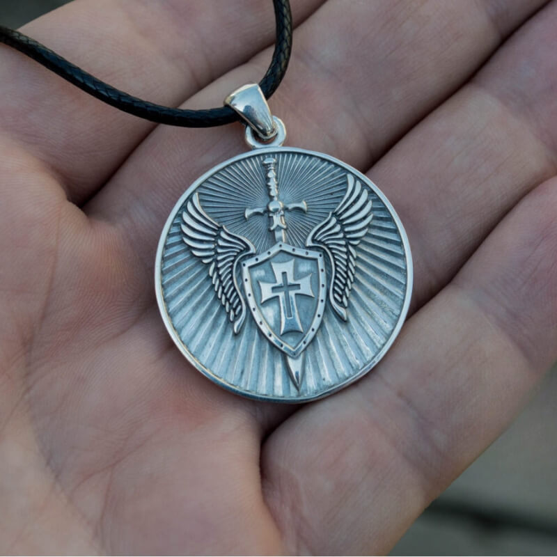 vkngjewelry Pendant Handcrafted Angel Amulet Sterling Silver Handmade Jewelry V04