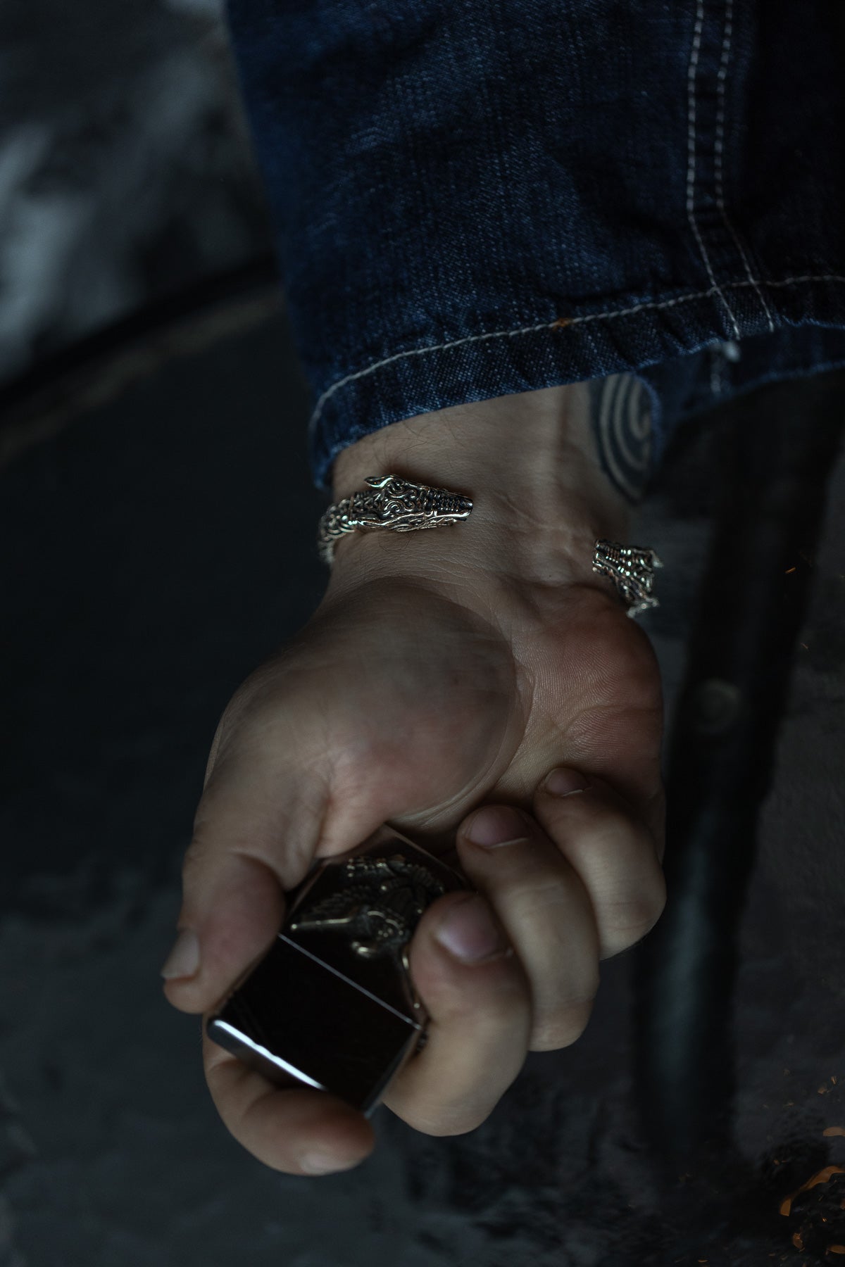 vkngjewelry Bracelet Handcrafted Brass Nordic Fenrir Arm Ring