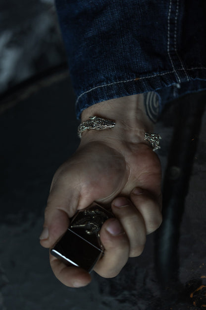 vkngjewelry Bracelet Handcrafted Brass Nordic Fenrir Arm Ring