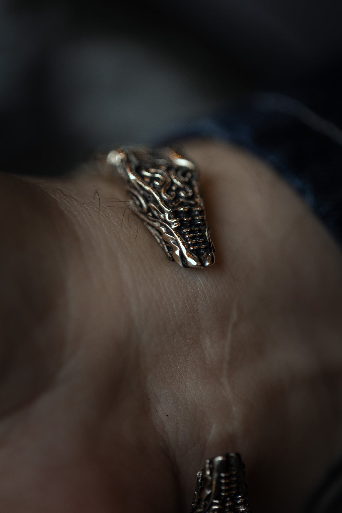vkngjewelry Bracelet Handcrafted Brass Nordic Fenrir Arm Ring