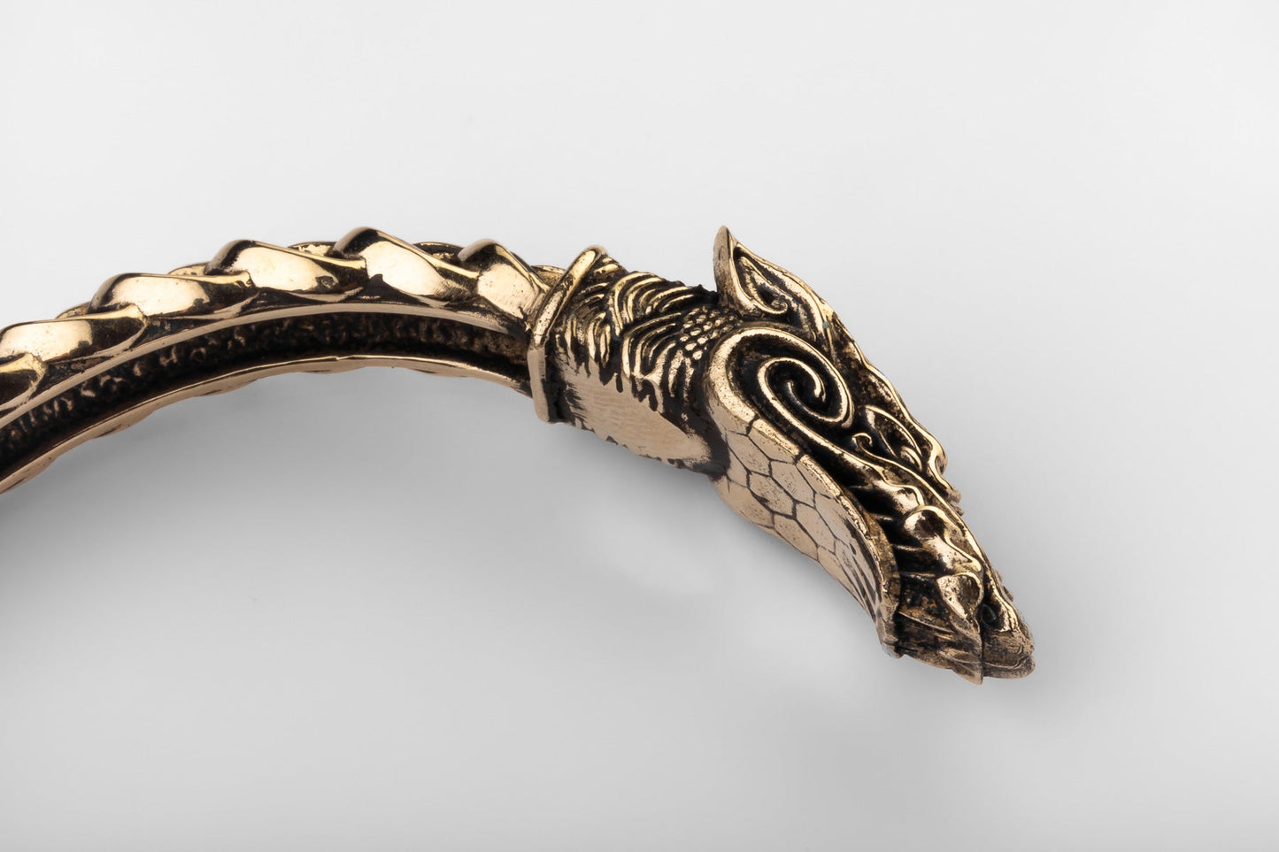vkngjewelry Bracelet Handcrafted Brass Nordic Fenrir Arm Ring