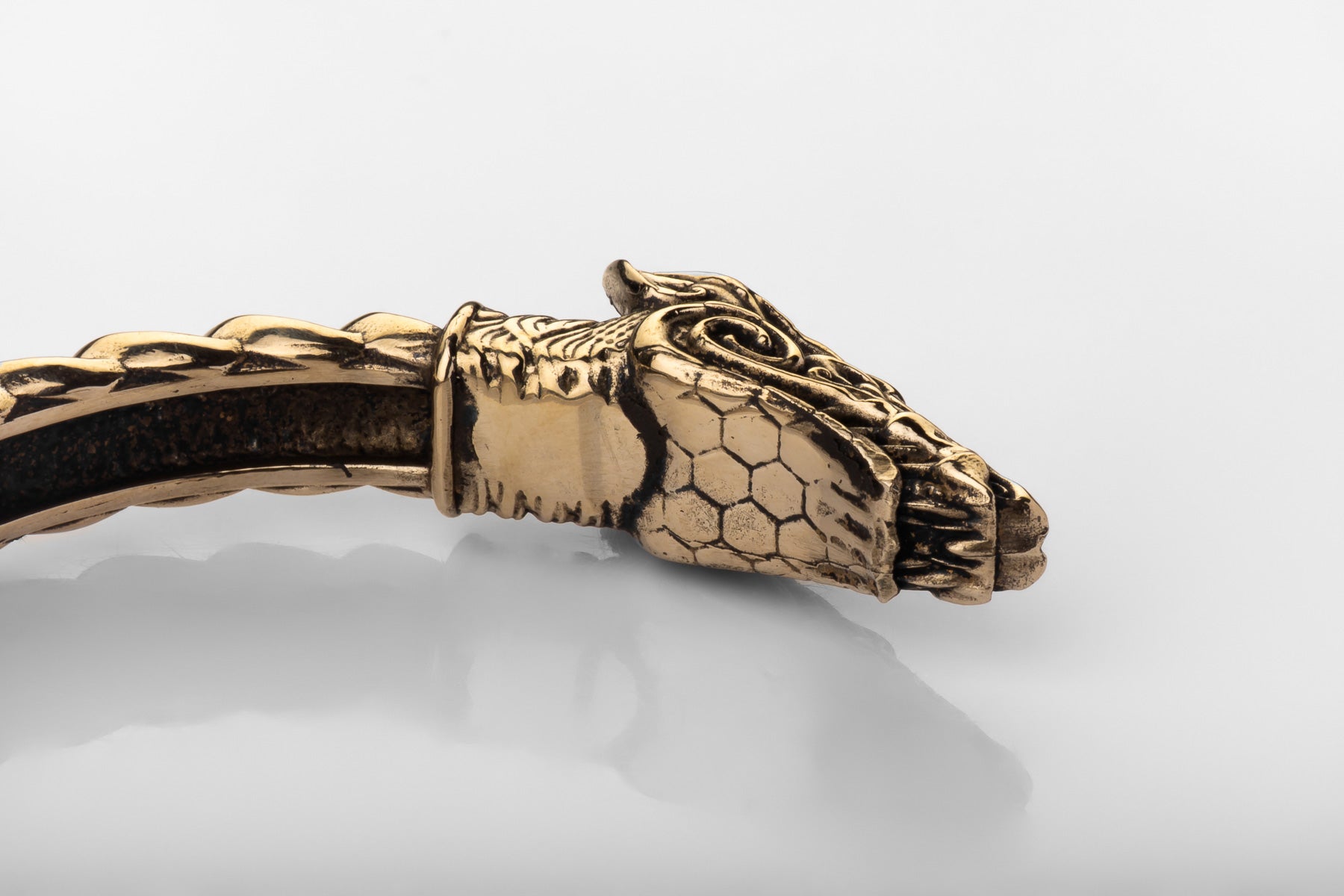 vkngjewelry Bracelet Handcrafted Brass Nordic Fenrir Arm Ring