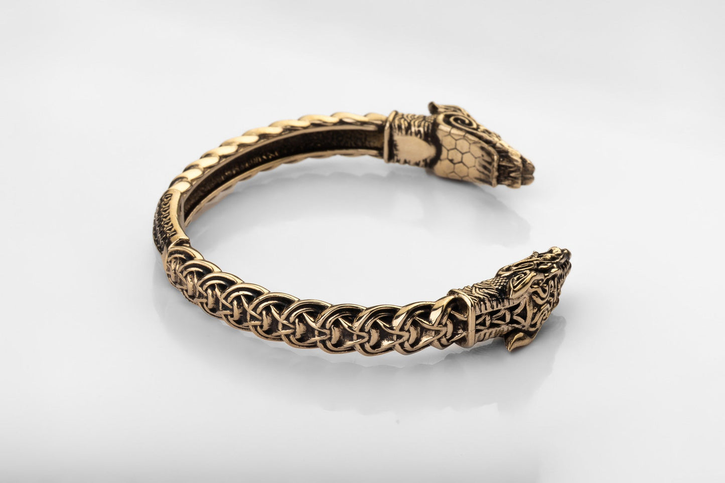 vkngjewelry Bracelet Handcrafted Brass Nordic Fenrir Arm Ring