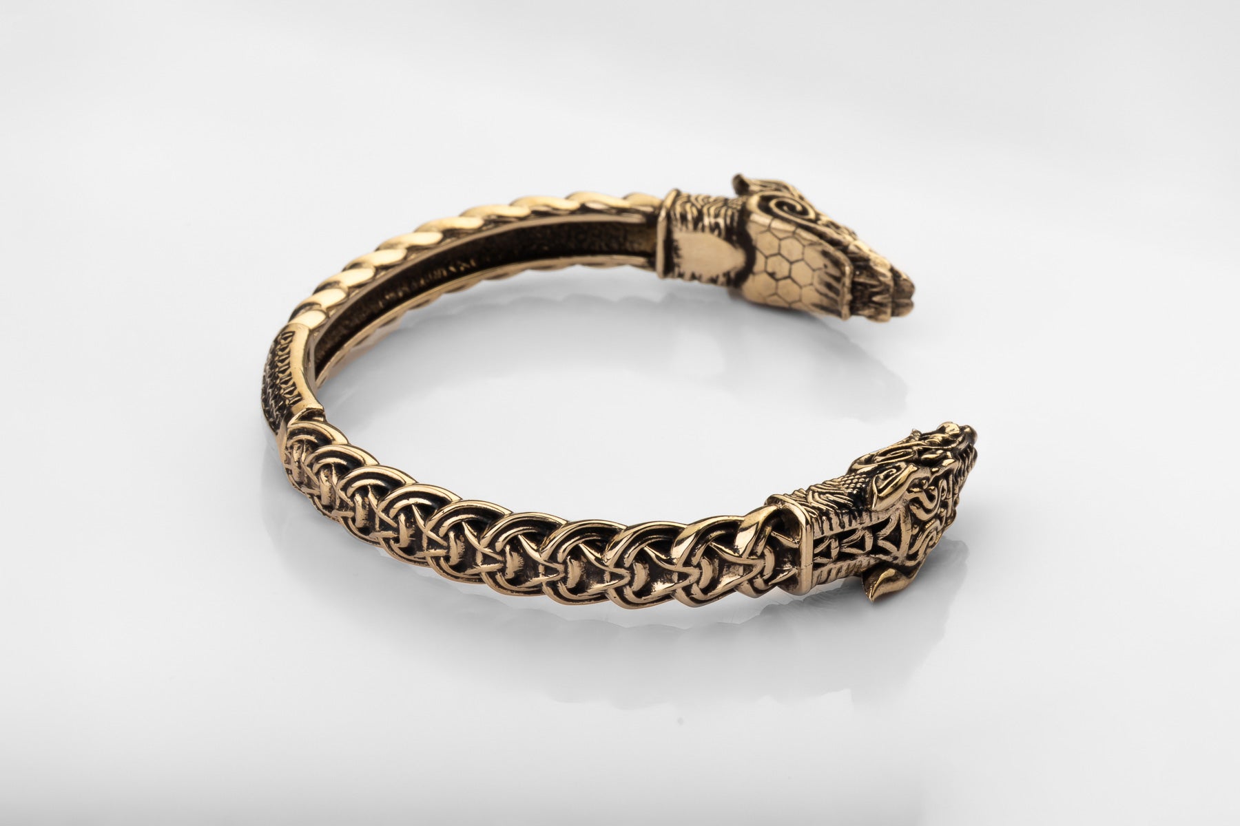 vkngjewelry Bracelet Handcrafted Brass Nordic Fenrir Arm Ring