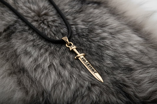 vkngjewelry Pendant Handcrafted Brass Ulfberht Sword Pendant Necklace