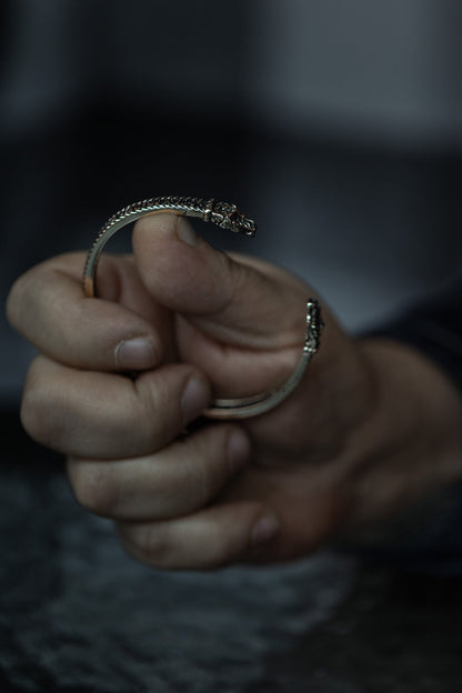 vkngjewelry Bracelet Handcrafted Brass Viking Arm Ring Nordic Snake Cuff Bracelet