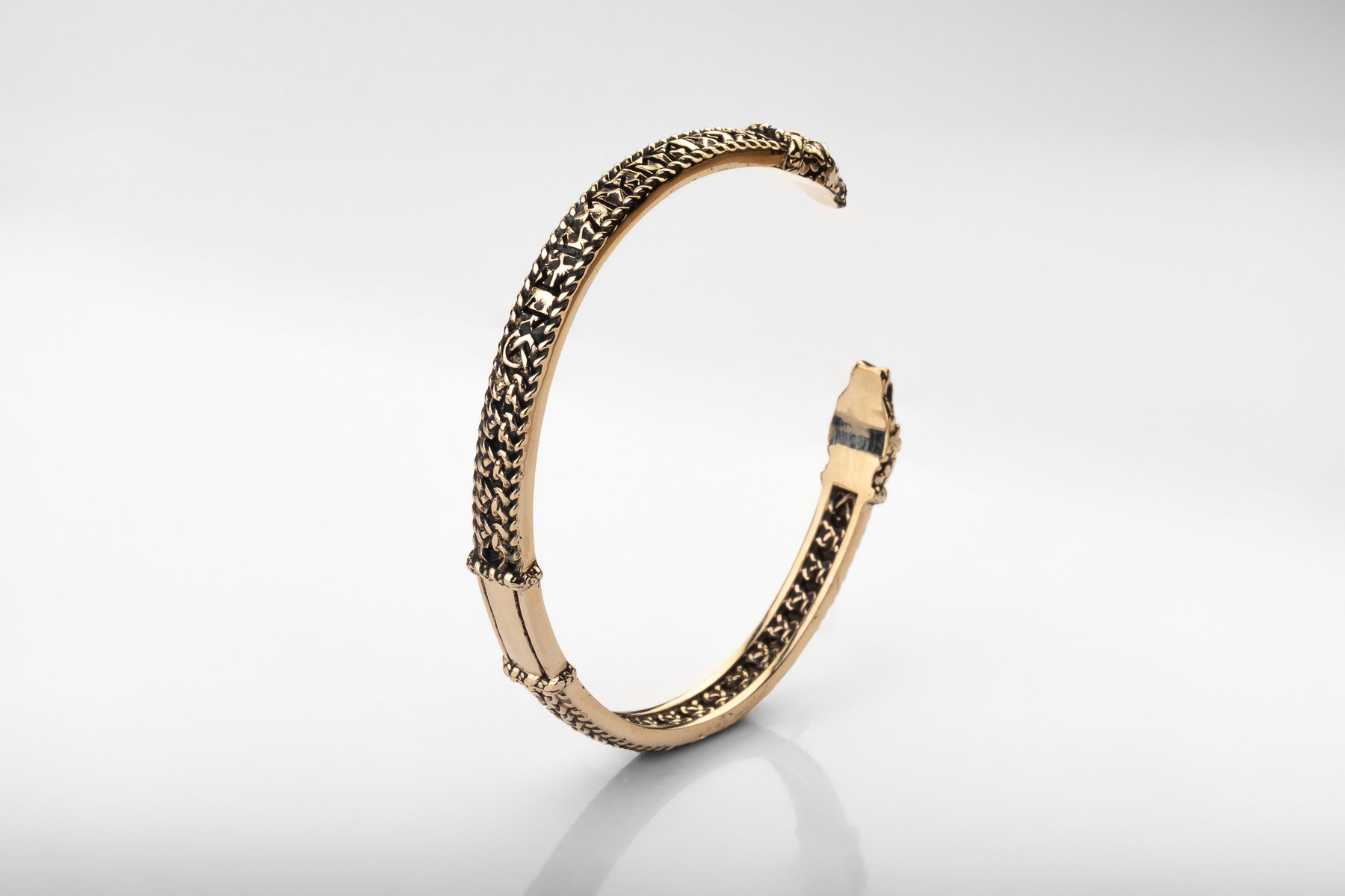 vkngjewelry Bracelet Handcrafted Brass Viking Arm Ring Nordic Snake Cuff Bracelet