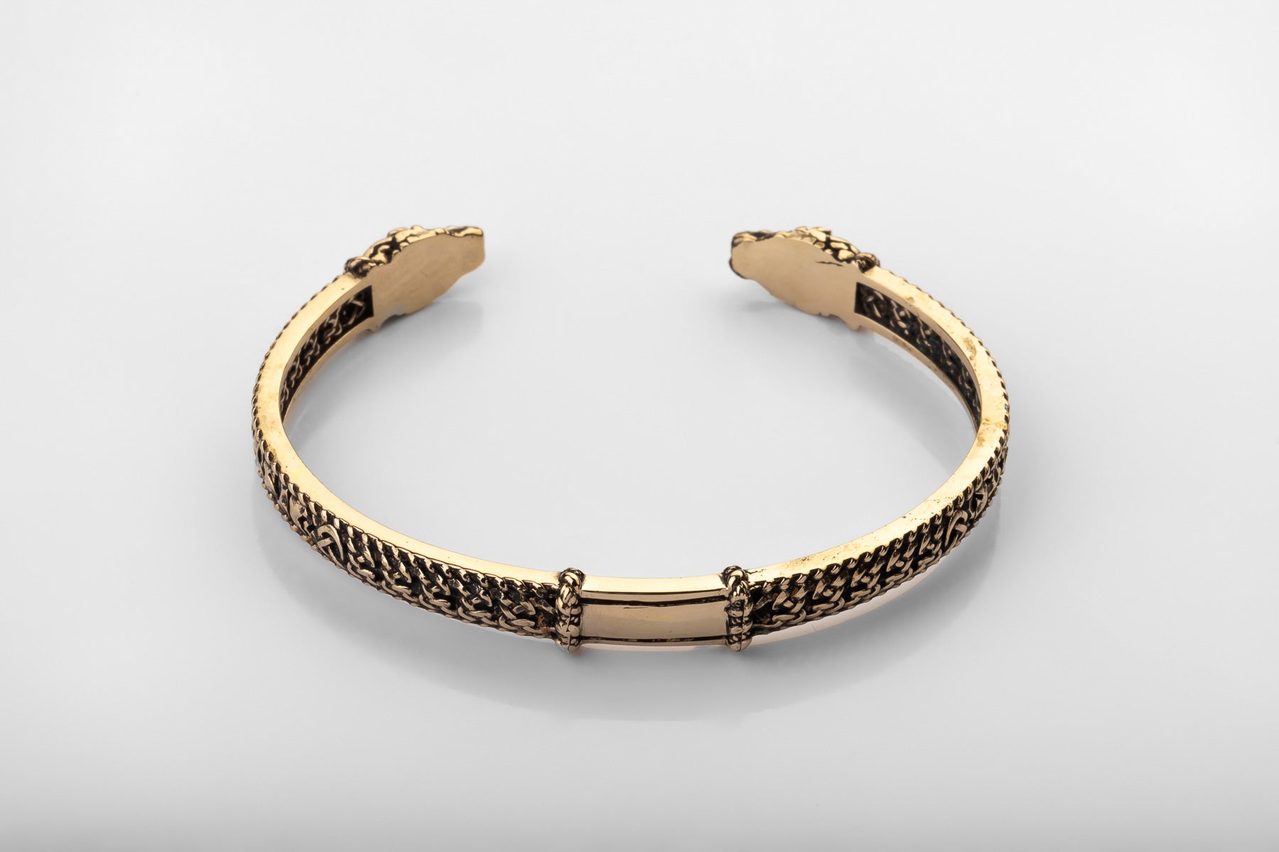 vkngjewelry Bracelet Handcrafted Brass Viking Arm Ring Nordic Snake Cuff Bracelet