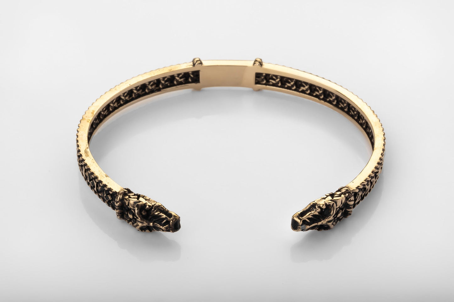 vkngjewelry Bracelet Handcrafted Brass Viking Arm Ring Nordic Snake Cuff Bracelet