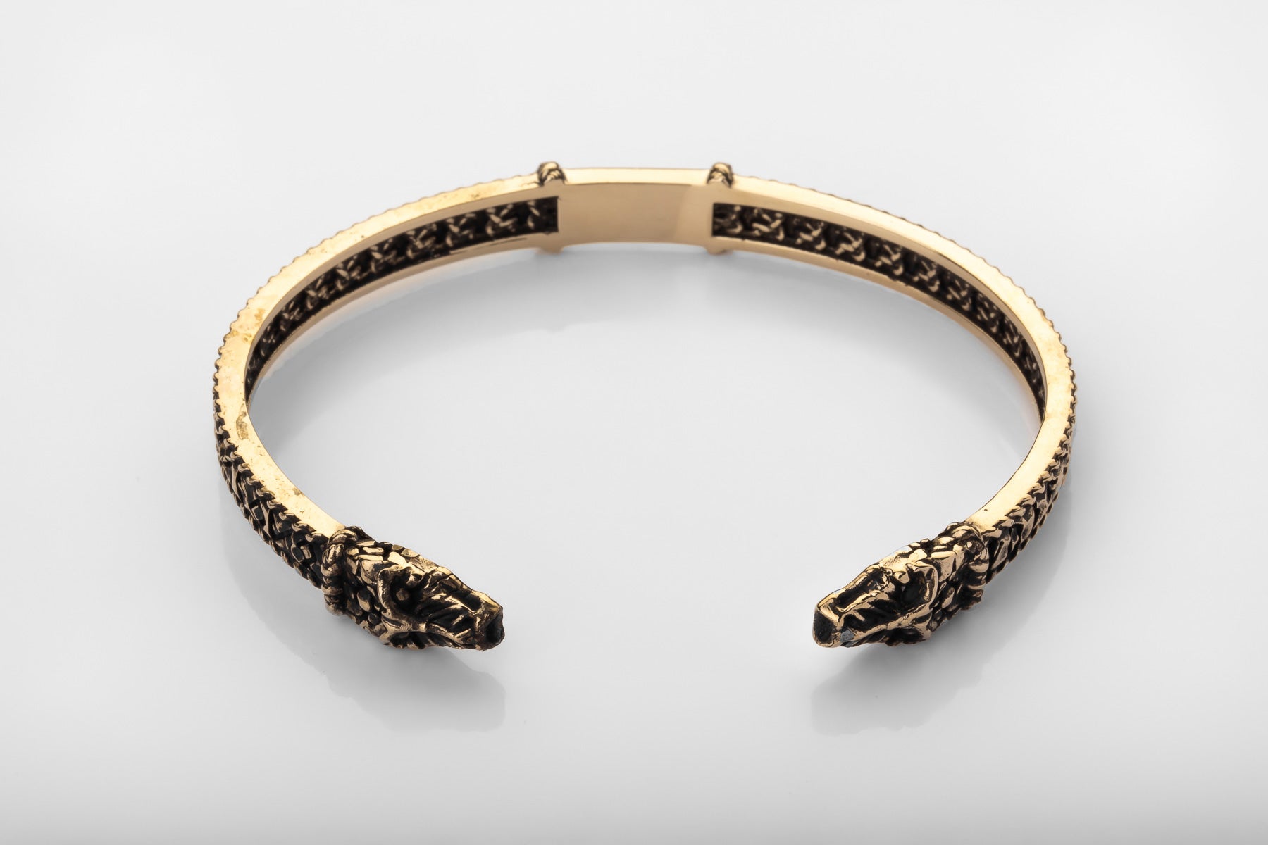 vkngjewelry Bracelet Handcrafted Brass Viking Arm Ring Nordic Snake Cuff Bracelet