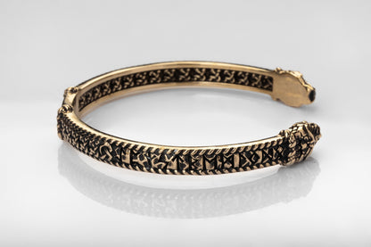 vkngjewelry Bracelet Handcrafted Brass Viking Arm Ring Nordic Snake Cuff Bracelet