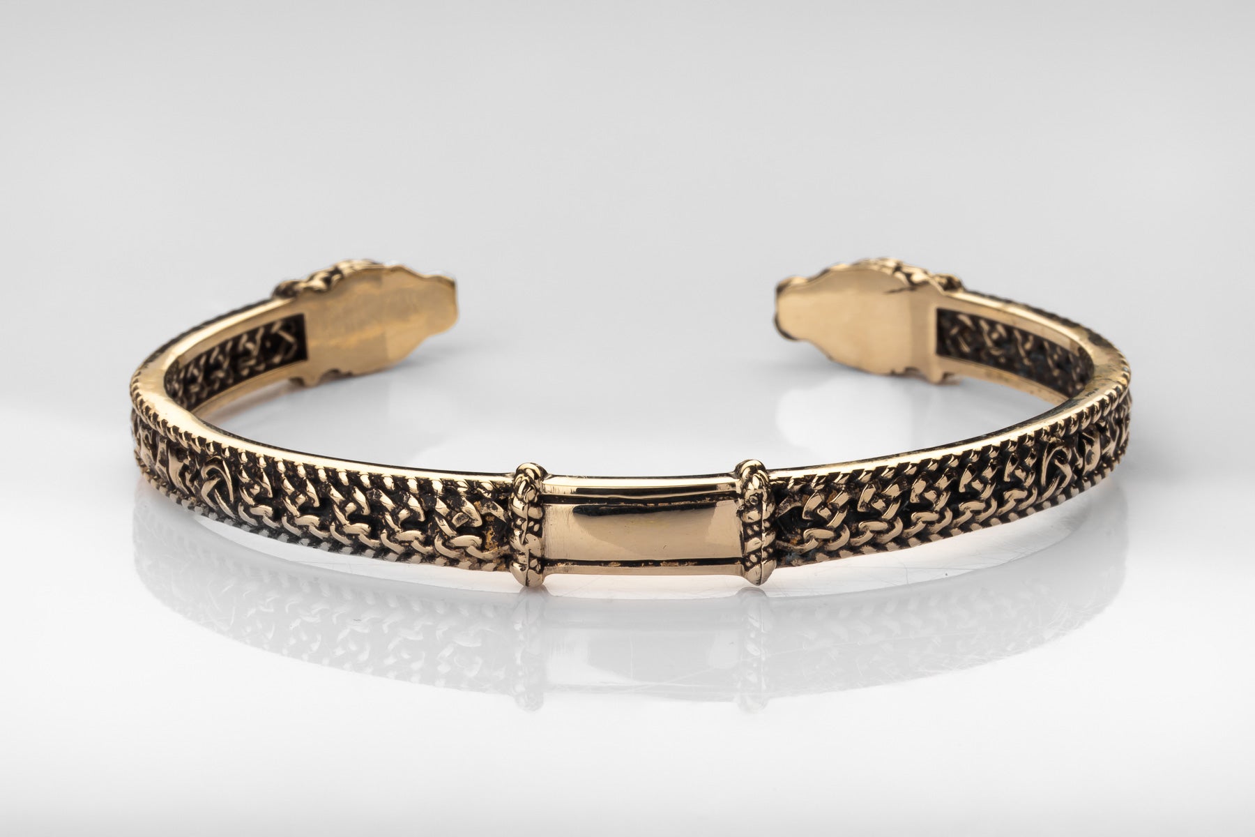 vkngjewelry Bracelet Handcrafted Brass Viking Arm Ring Nordic Snake Cuff Bracelet