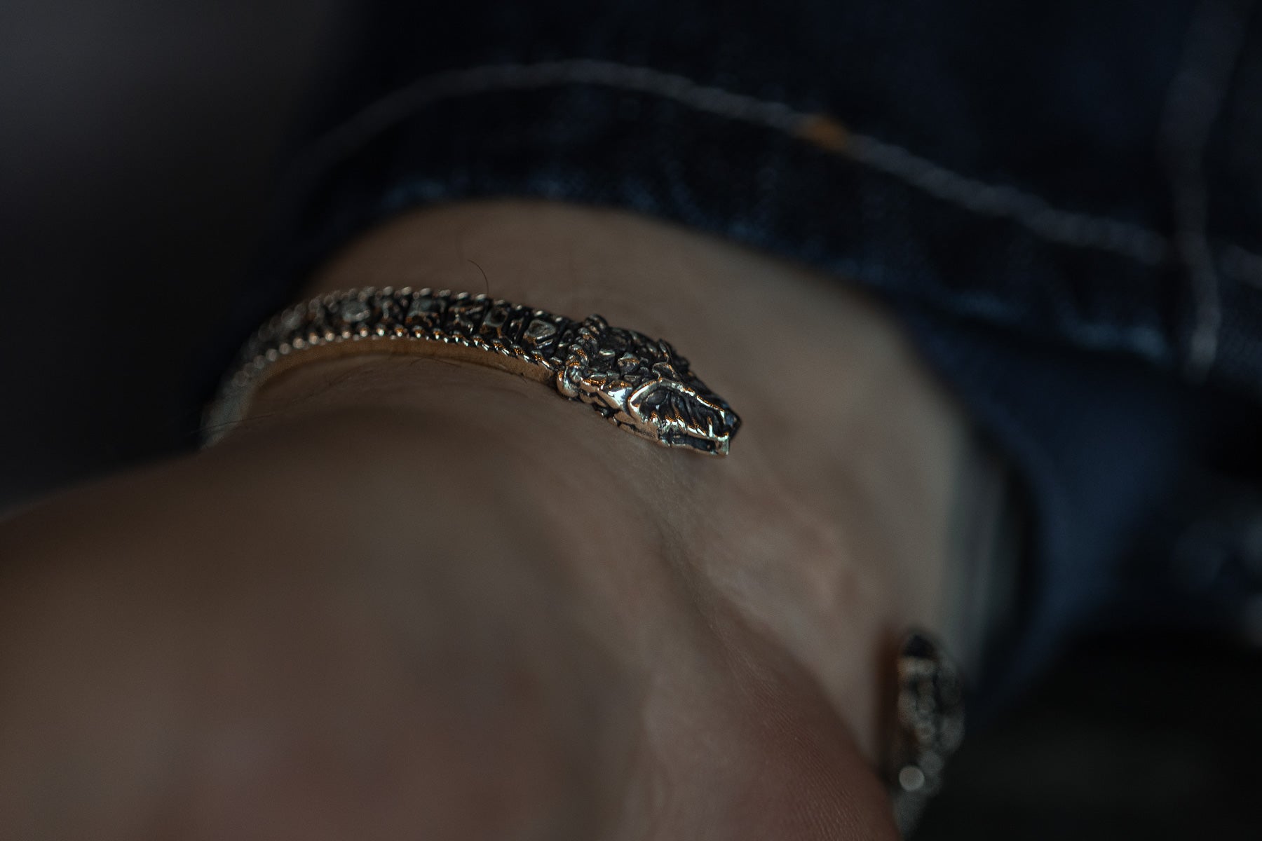 vkngjewelry Bracelet Handcrafted Brass Viking Arm Ring Nordic Snake Cuff Bracelet