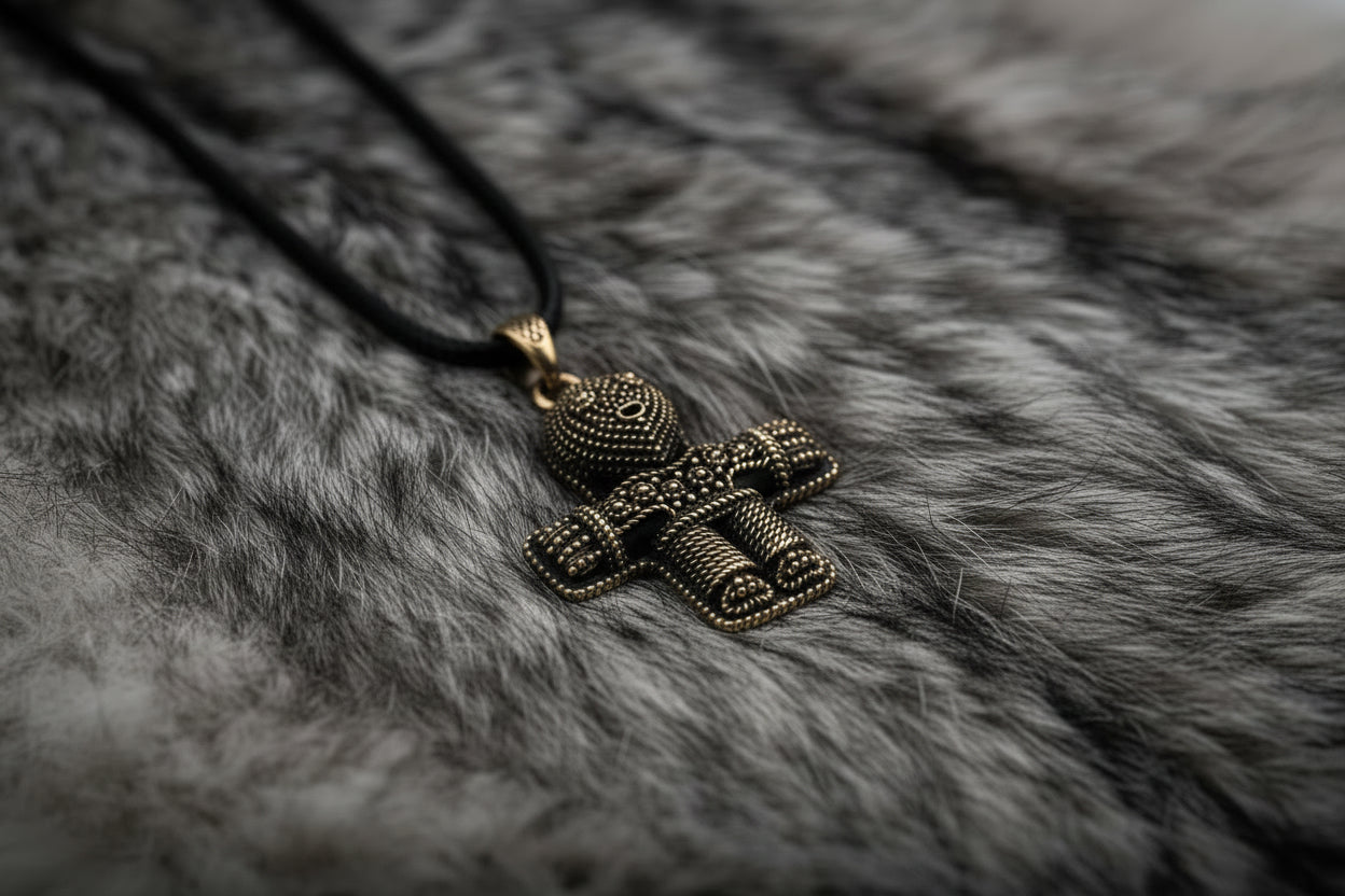 vkngjewelry Pendant Handcrafted Brass Viking Crucifix Pendant