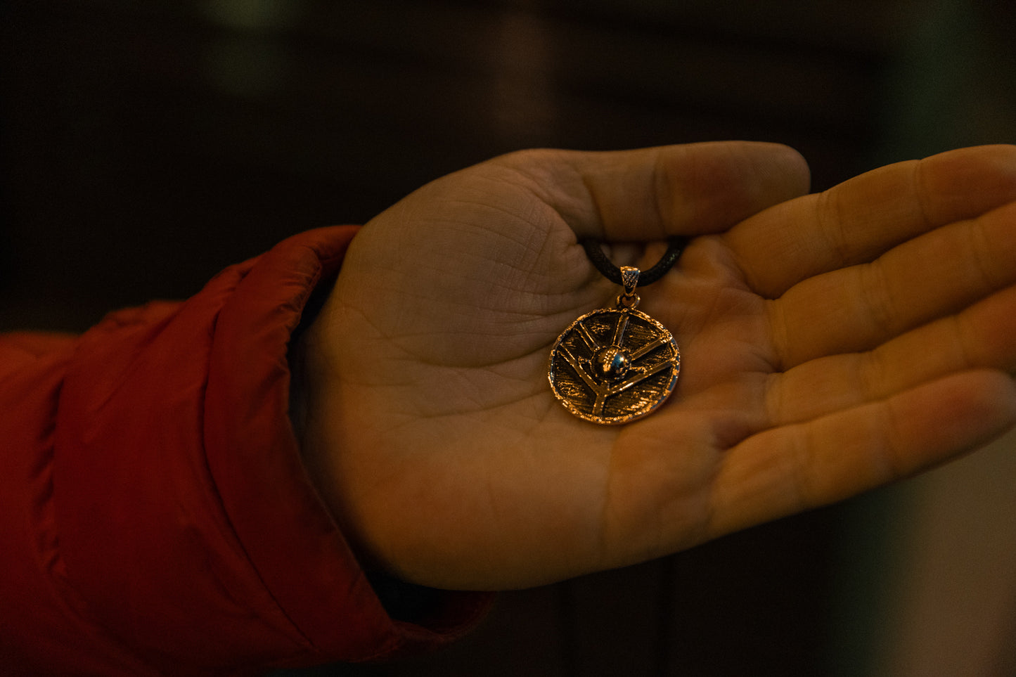 vkngjewelry Pendant Handcrafted Brass Viking Warrior Shield Pendant