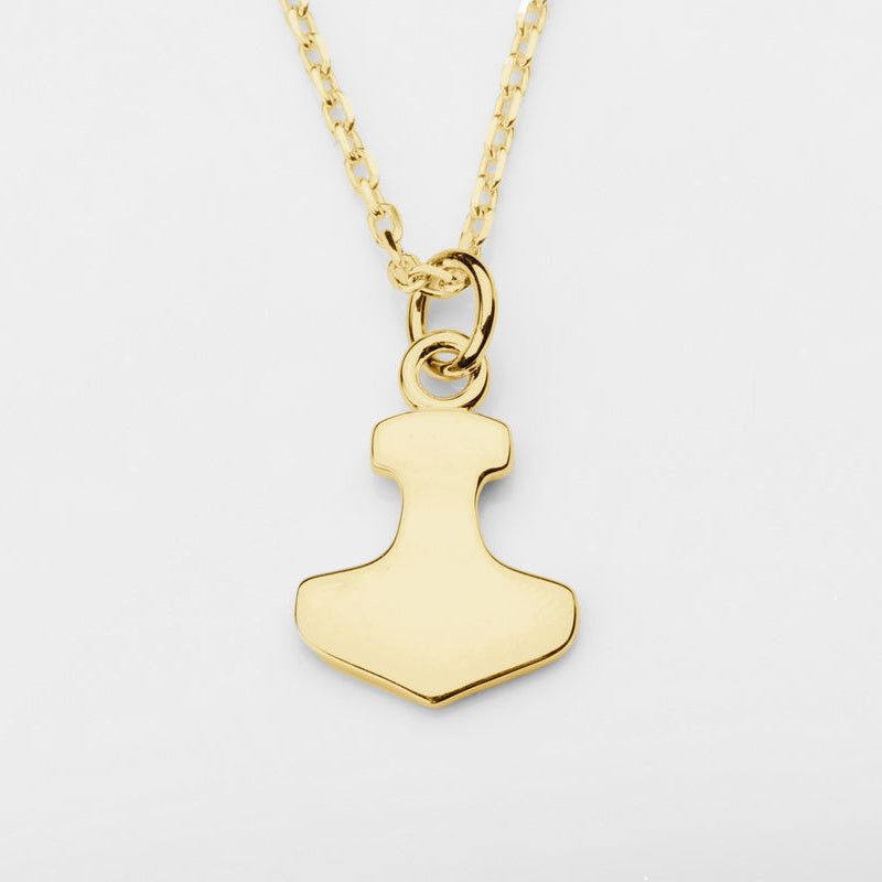 vkngjewelry pendentif Handcrafted Gold Thor's Hammer Smooth Pendant