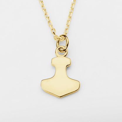 vkngjewelry pendentif Handcrafted Gold Thor's Hammer Smooth Pendant