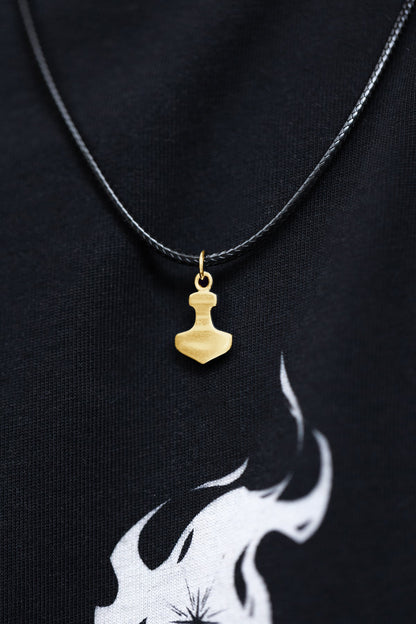 vkngjewelry pendentif Handcrafted Gold Thor's Hammer Smooth Pendant