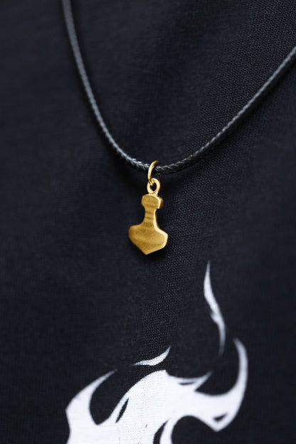 vkngjewelry pendentif Handcrafted Gold Thor's Hammer Smooth Pendant