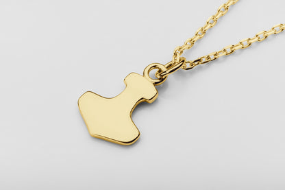 vkngjewelry pendentif Handcrafted Gold Thor's Hammer Smooth Pendant