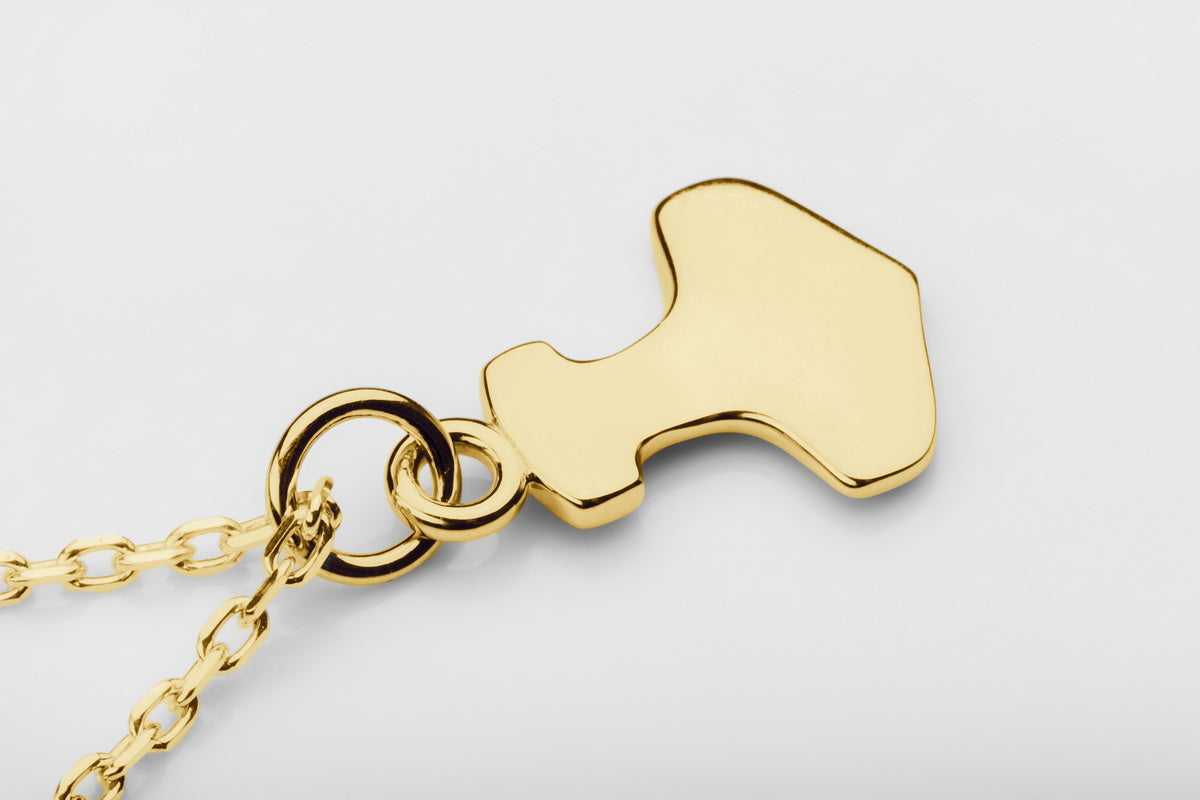 vkngjewelry pendentif Handcrafted Gold Thor's Hammer Smooth Pendant