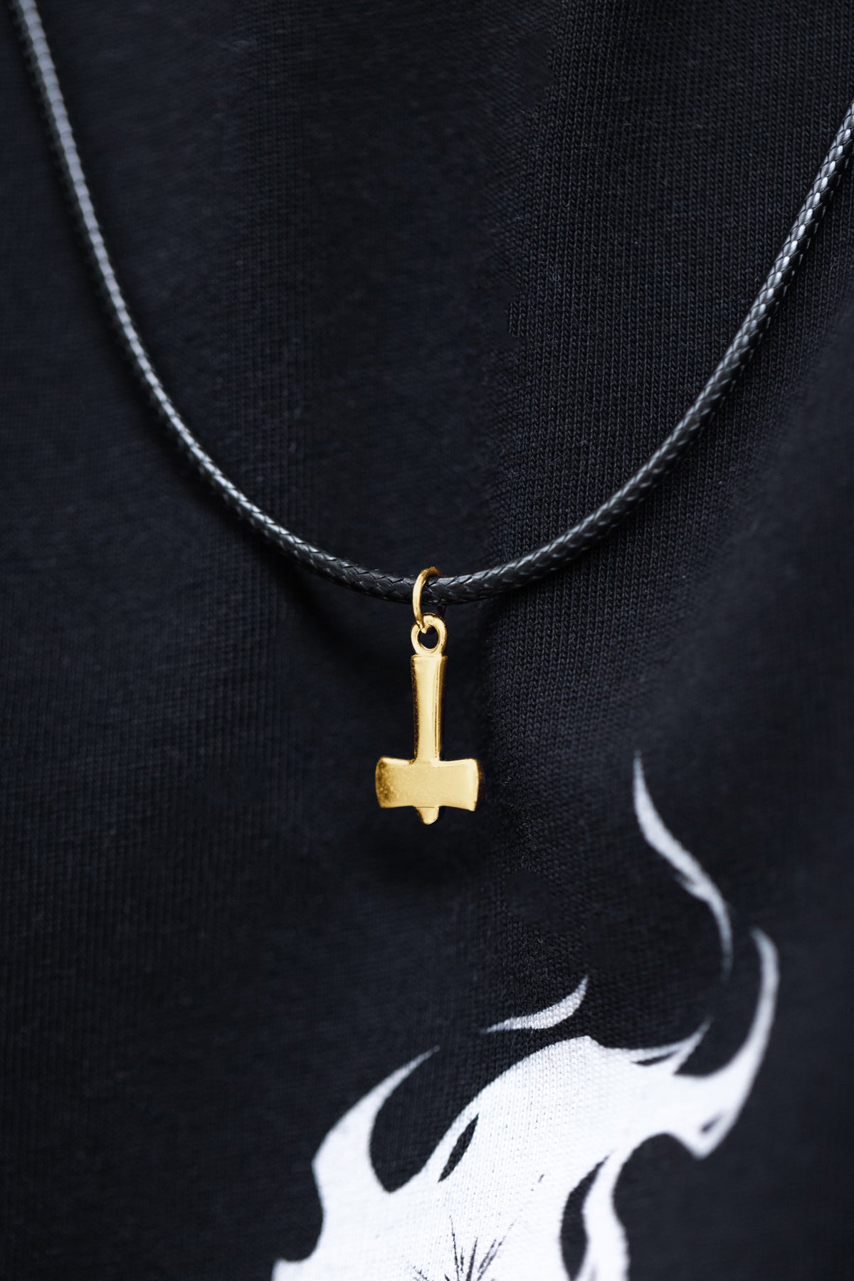 vkngjewelry Pendant Handcrafted Gold Thor's Hammer Smooth Pendant V2