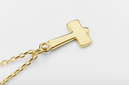 vkngjewelry Pendant Handcrafted Gold Thor's Hammer Smooth Pendant V2