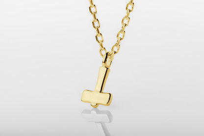 vkngjewelry Pendant Handcrafted Gold Thor's Hammer Smooth Pendant V2