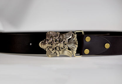 vkngjewelry Belt Handcrafted Loki Brass Belt Buckle