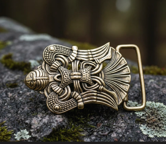 vkngjewelry Belt Handcrafted Loki Brass Belt Buckle
