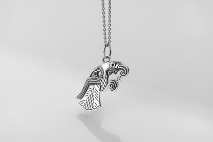 vkngjewelry Pendant Handcrafted Raven Pendant Inspired by the Vendel Period