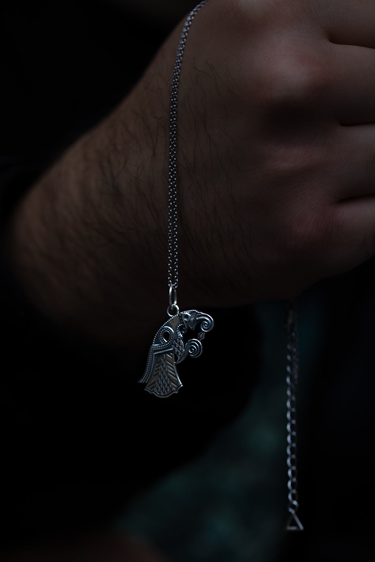 vkngjewelry Pendant Handcrafted Raven Pendant Inspired by the Vendel Period
