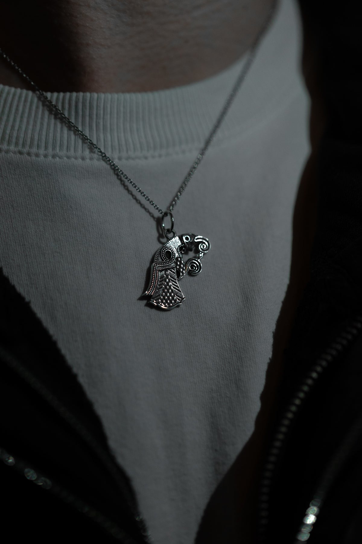 vkngjewelry Pendant Handcrafted Raven Pendant Inspired by the Vendel Period