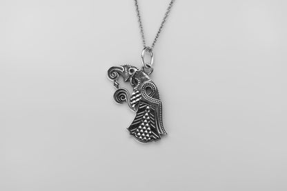 vkngjewelry Pendant Handcrafted Raven Pendant Inspired by the Vendel Period